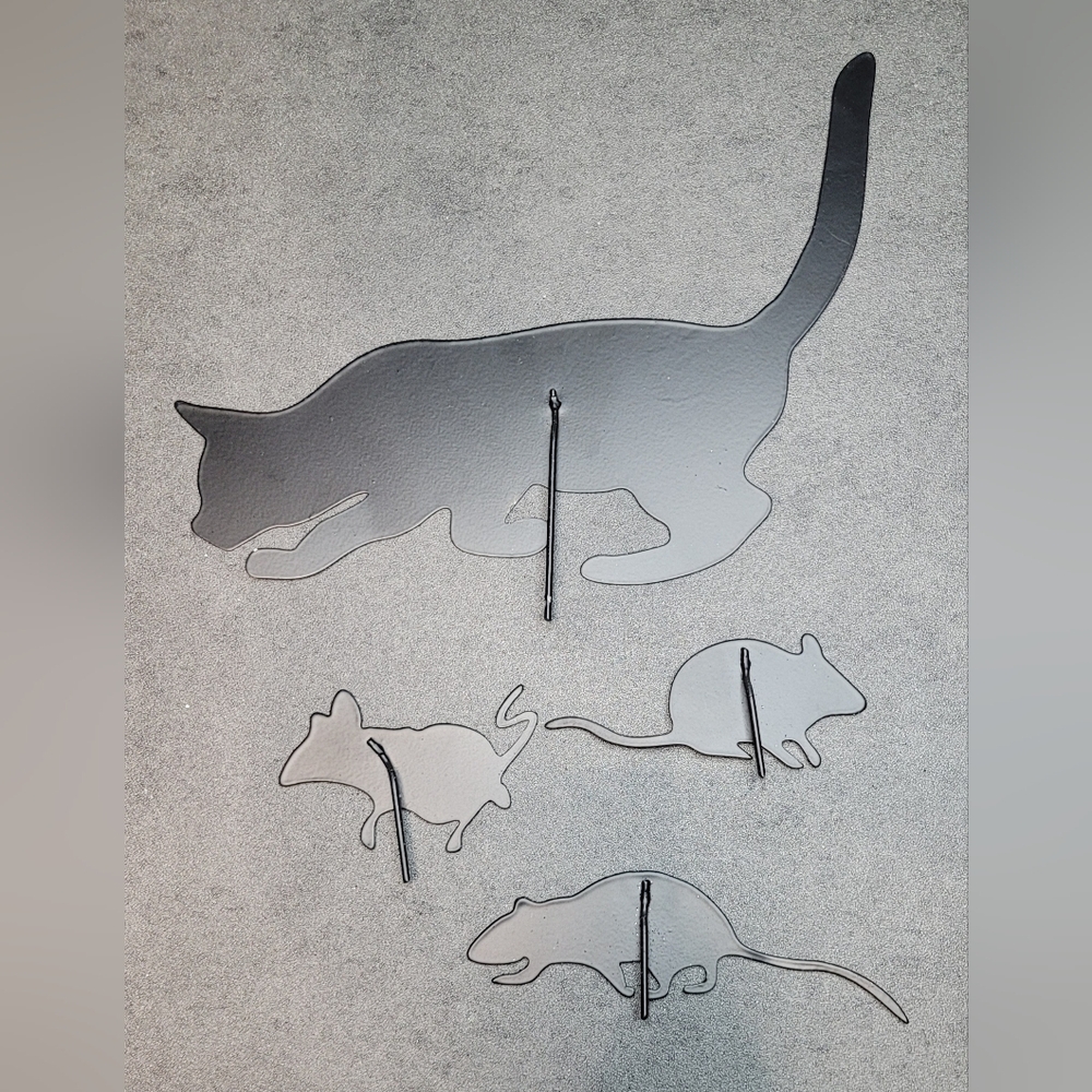 Halloween Metal Cat & Mouse Silhouette Decorative Set - Picture 5 of 15